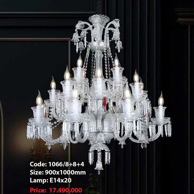 Đèn chùm nến màu trắng 1066/8+8+4