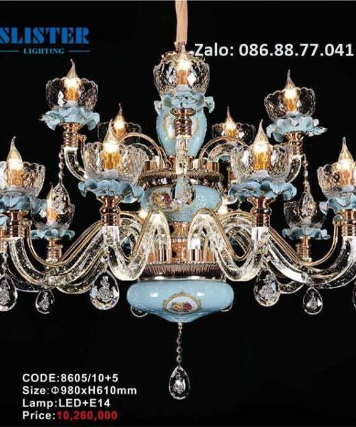 Đèn chùm pha lê nến 8605
