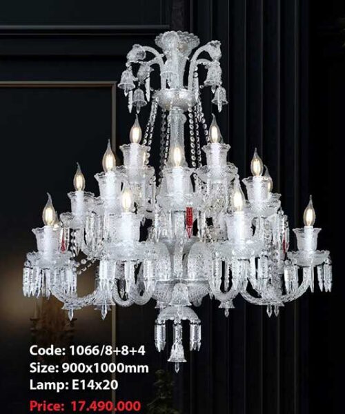 Đèn chùm nến màu trắng 1066/8+8+4